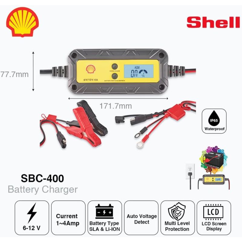 SBC400 Battery Charger, Smart Charger, 6V/12V Output, 4A Max Current