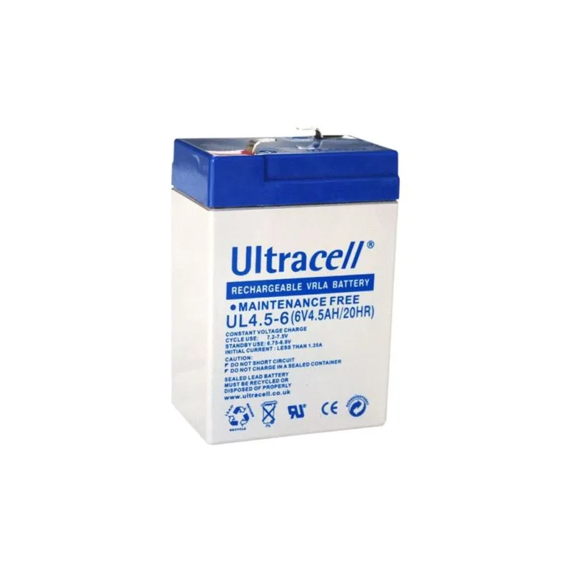 ULTRACELL UL4.5-6 (6V 4.5Ah/20HR) Sealed Lead Acid Battery – Rechargeable