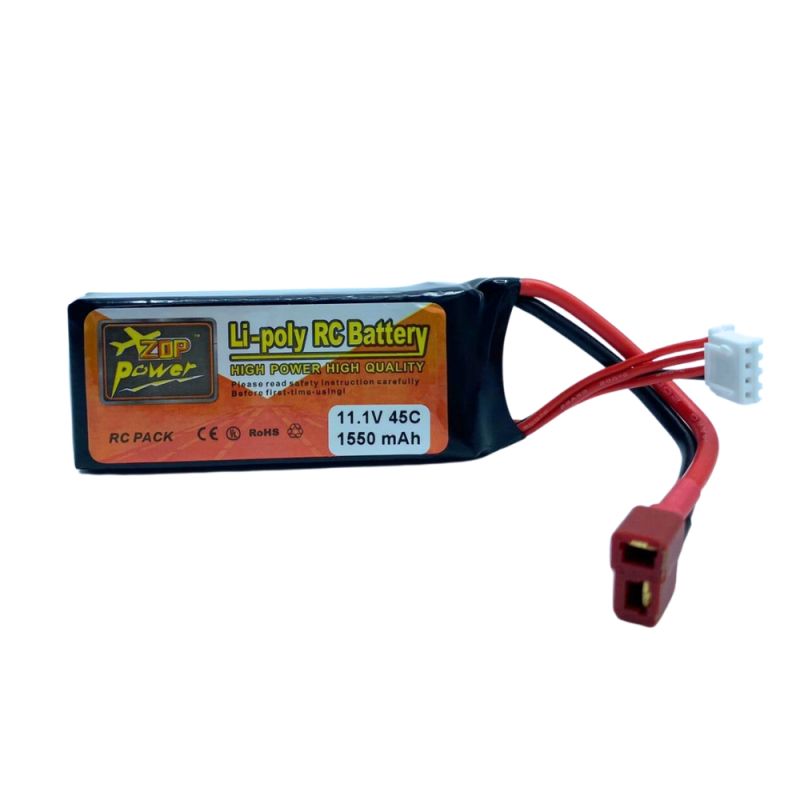 3s Li-Po Battery 45C, 1550mAh, 11.1V