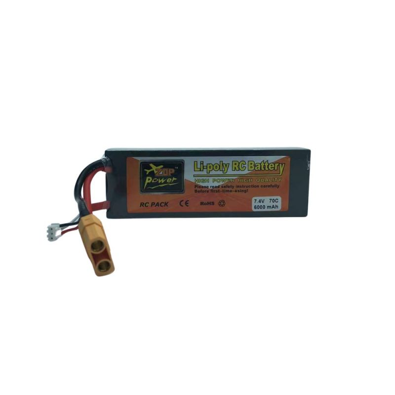 2s Hard Case Li-Po Battery 70C, 6000mAh, 7.4V
