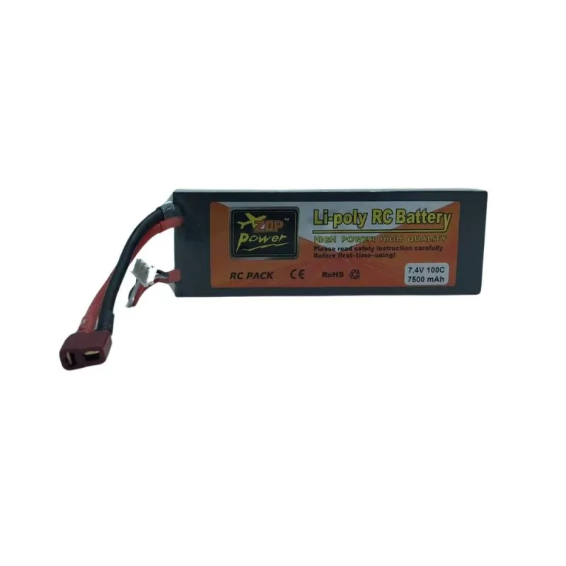 2s Li-Po Battery 100C, 7500mAh, 7.4V