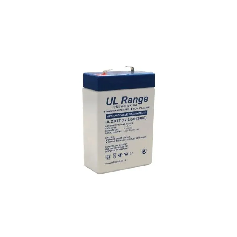 UL2.8-6 - Ultracell, 2.6Ah, 6V, Lead-Acid Battery