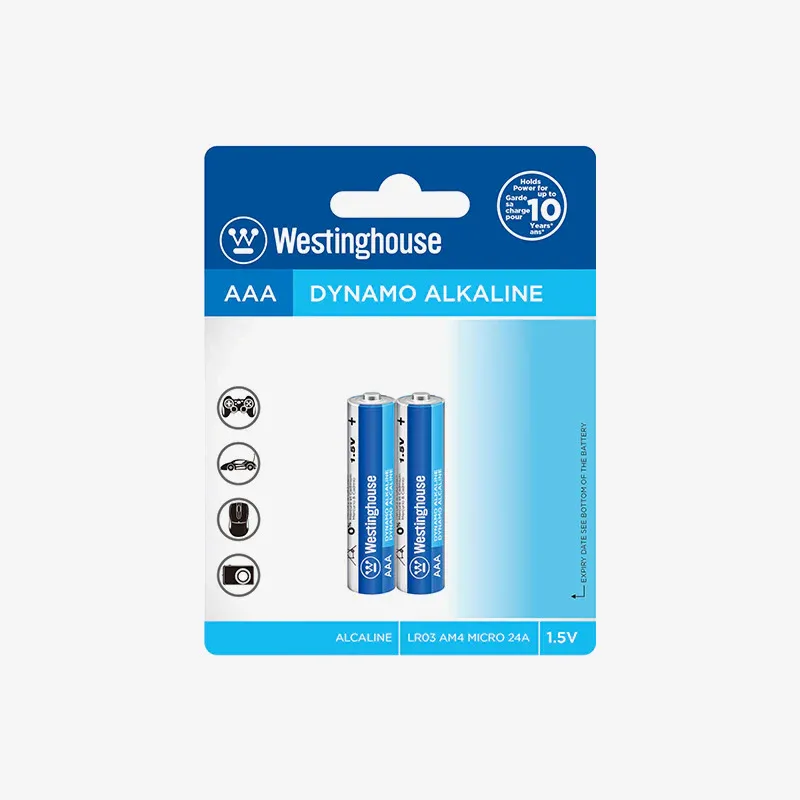 LR03-BP2 1.5V AAA Alkaline Batteries, Pack of 2