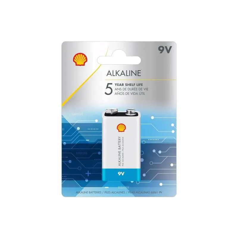 6LR61-BP1 9V Alkaline Battery, 550mAh Capacity, Single Blister Pack