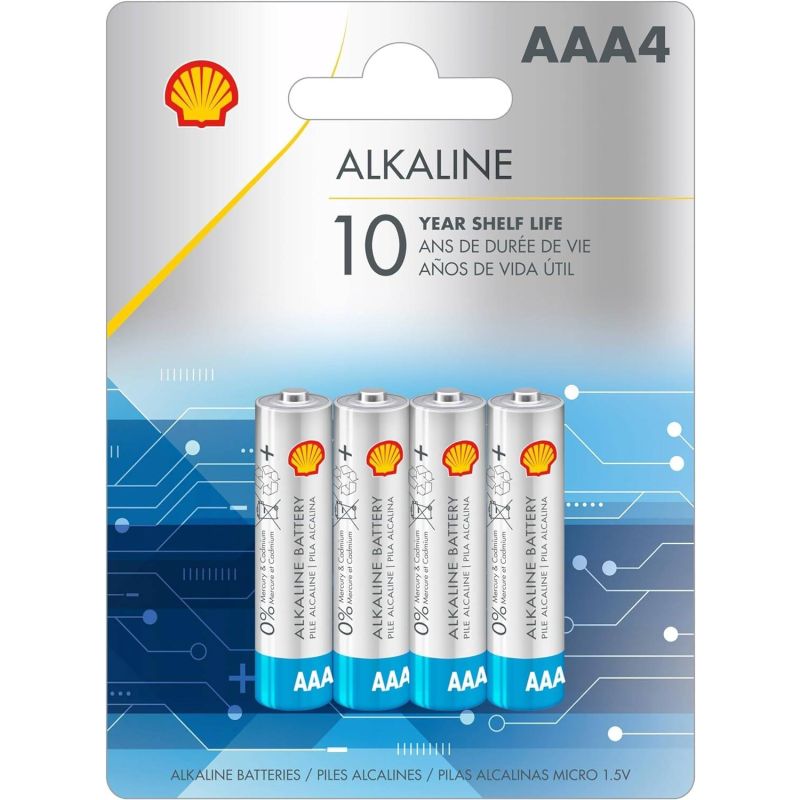 LR03-BP4 AAA 1.5V Alkaline Batteries, 1200mAh Capacity, Pack of 4