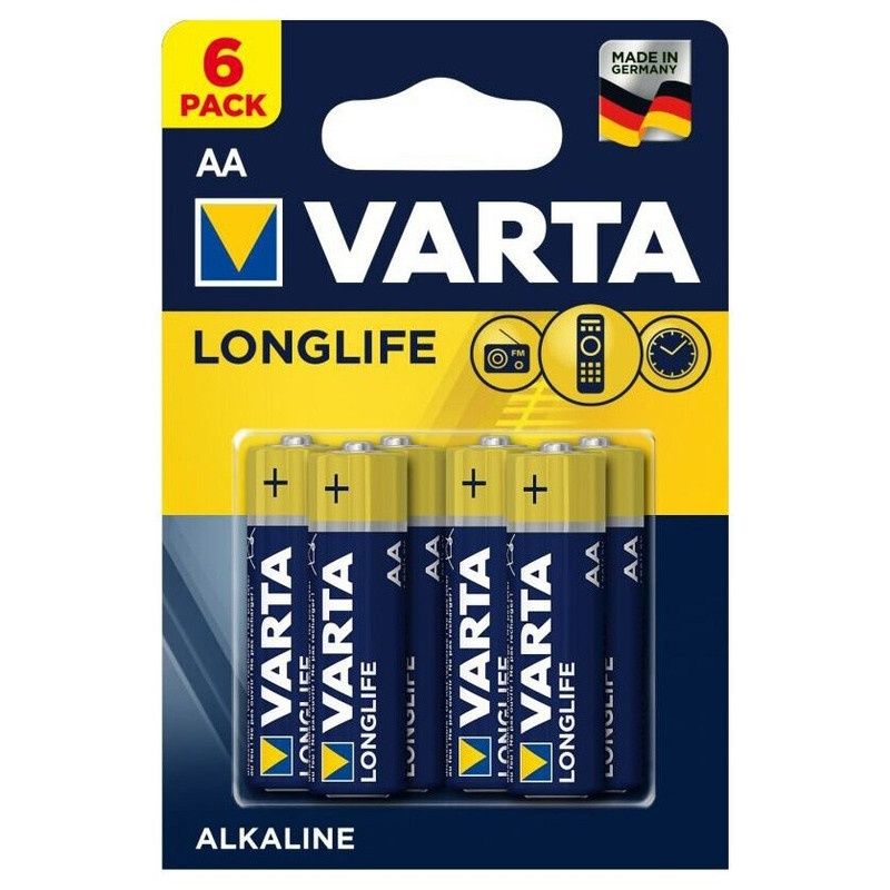 VARTA Industrial AA Alkaline Batteries, 1.5V, Long-Lasting Power, Pack of 6
