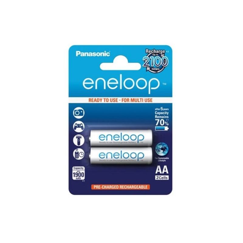 Panasonic eneloop AA Rechargeable Ni‑MH Batteries Pack Of 2Pcs