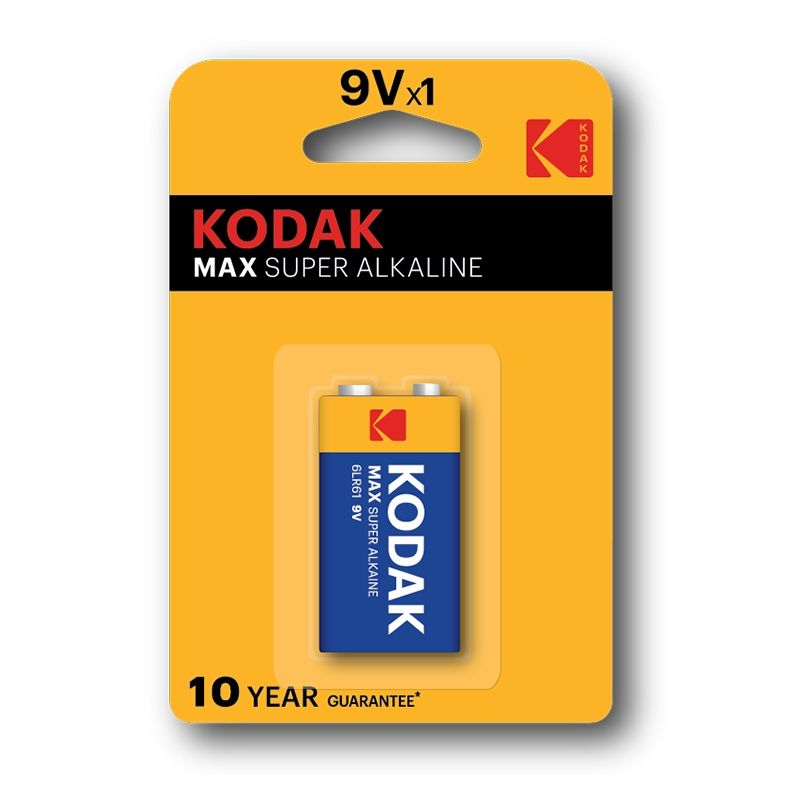 Kodak 9V Super Alkaline Battery – Long-Lasting Power for Smoke Detectors & Electronics