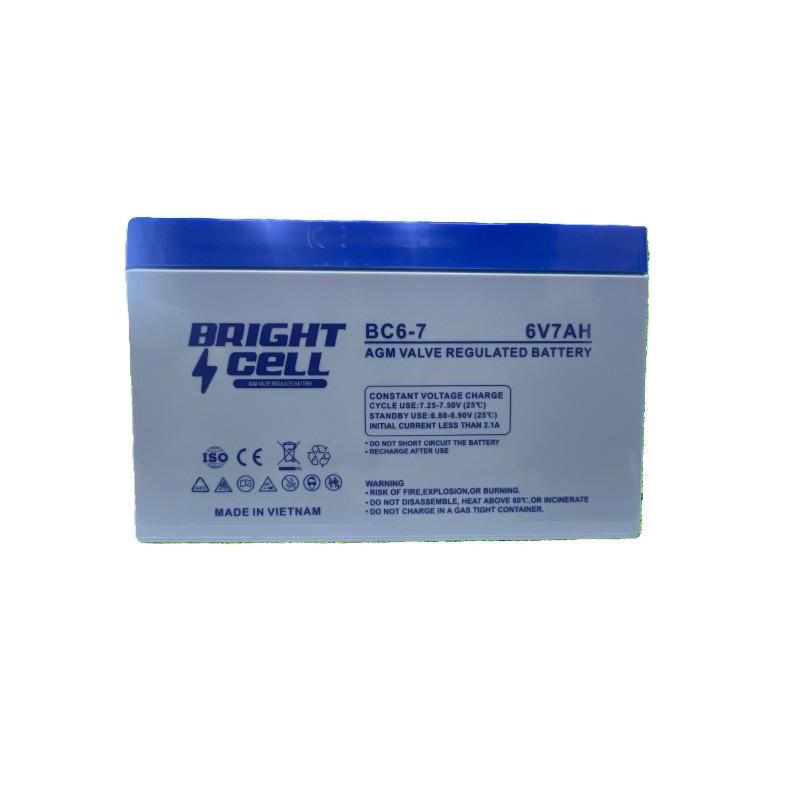 Bright Cell 6V 7Ah Sealed Lead‑Acid Battery – 6 Volt 7 Amp‑Hour SLA