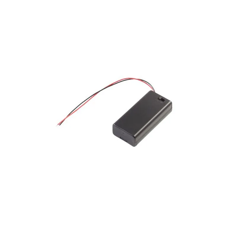 Battery Holder 2xAA with Cover and Switch
