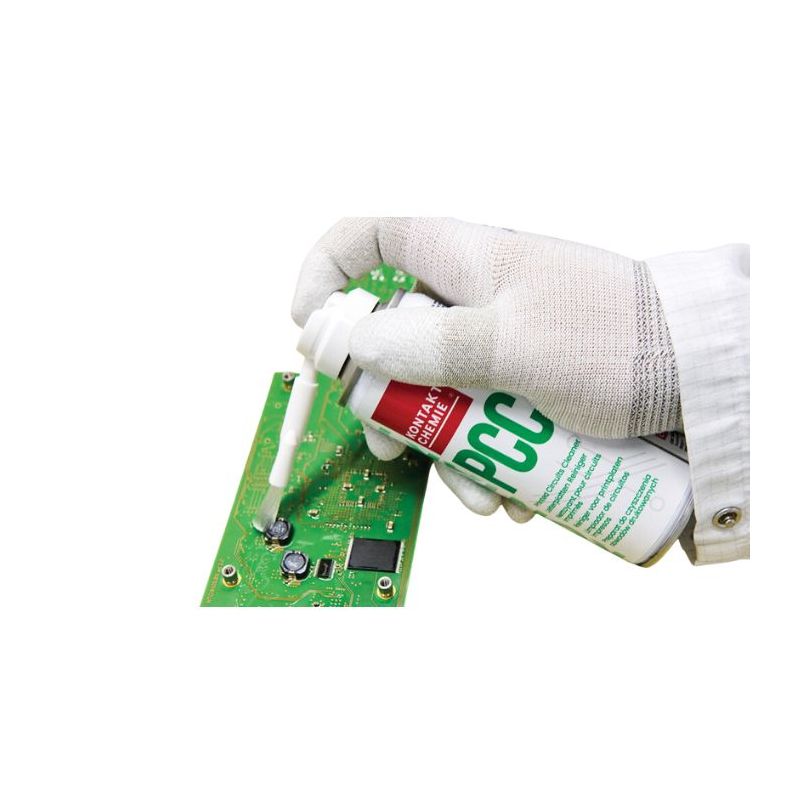 KONTAKT PCC PCB Cleaner and Flux Remover – 200 ML Aerosol with Brush-Type Spray Head, High Cleaning Power, for Electronics