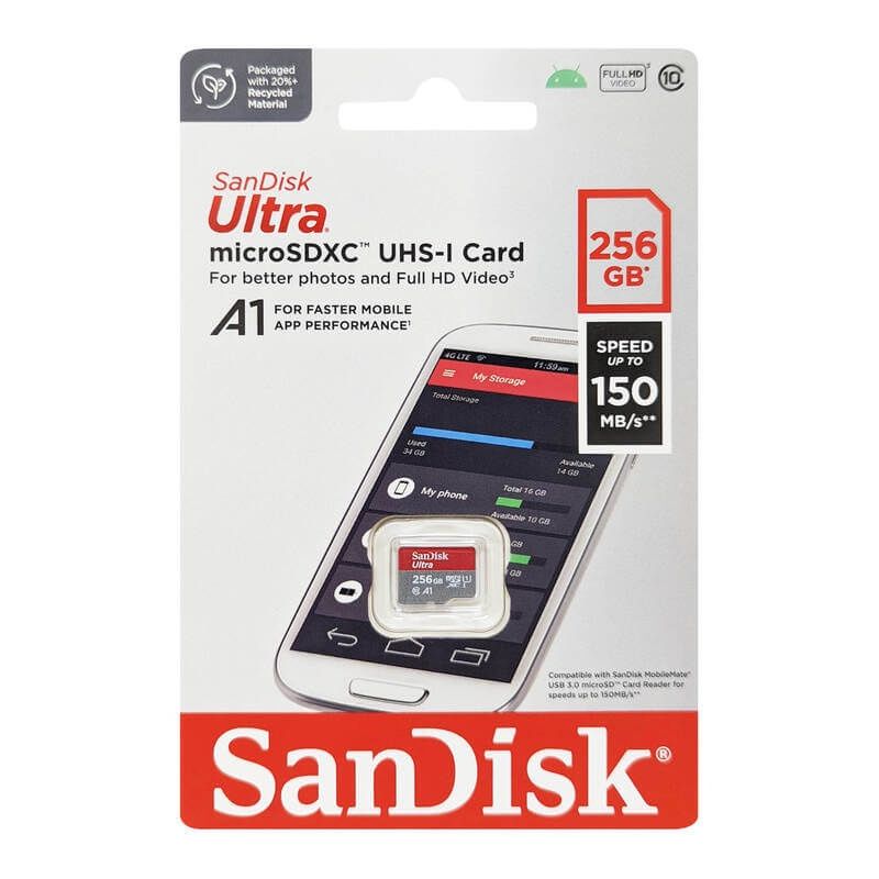 SanDisk High Endurance microSDXC Card 256GB, UHS-I U3, Up to 100MB/s – Ideal for Dashcams, Security Cameras, and Continuous Recording
