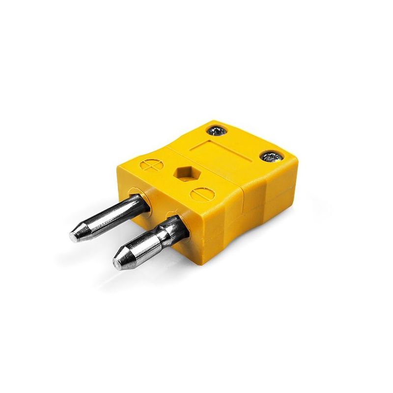 Thermocouple Connector Plug Type K Miniature IEC Yellow High Accuracy Contact Pins