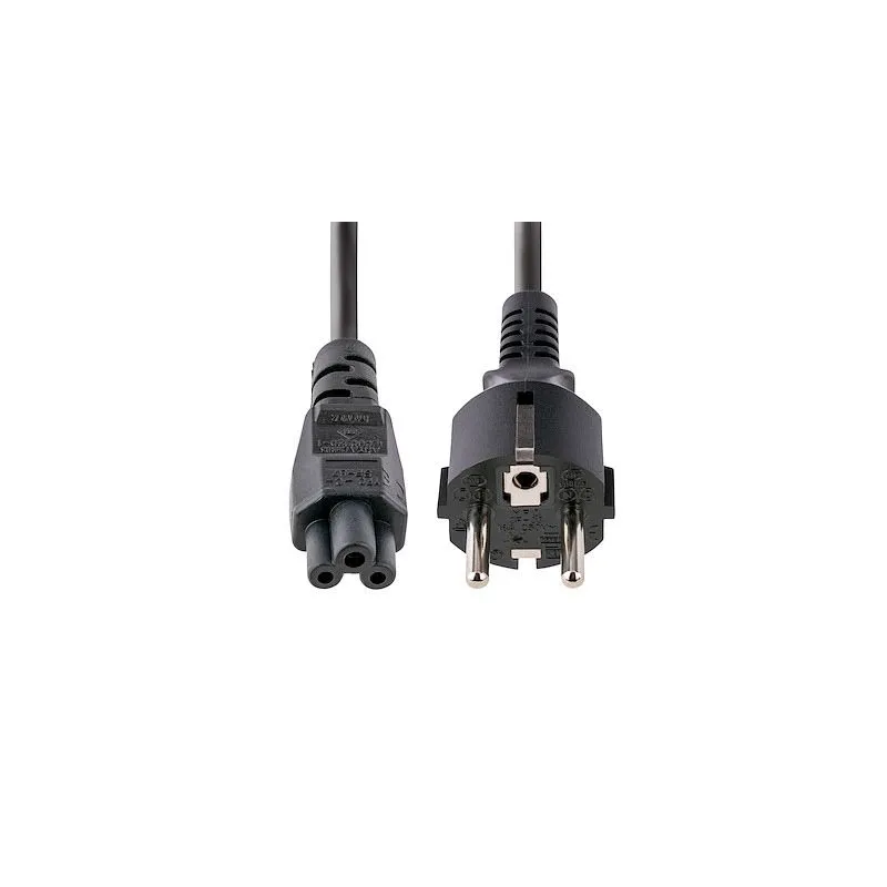 Laptop Power Cable, 3M Length, Euro Plug to C5 Cloverleaf Connector, 250V Rated