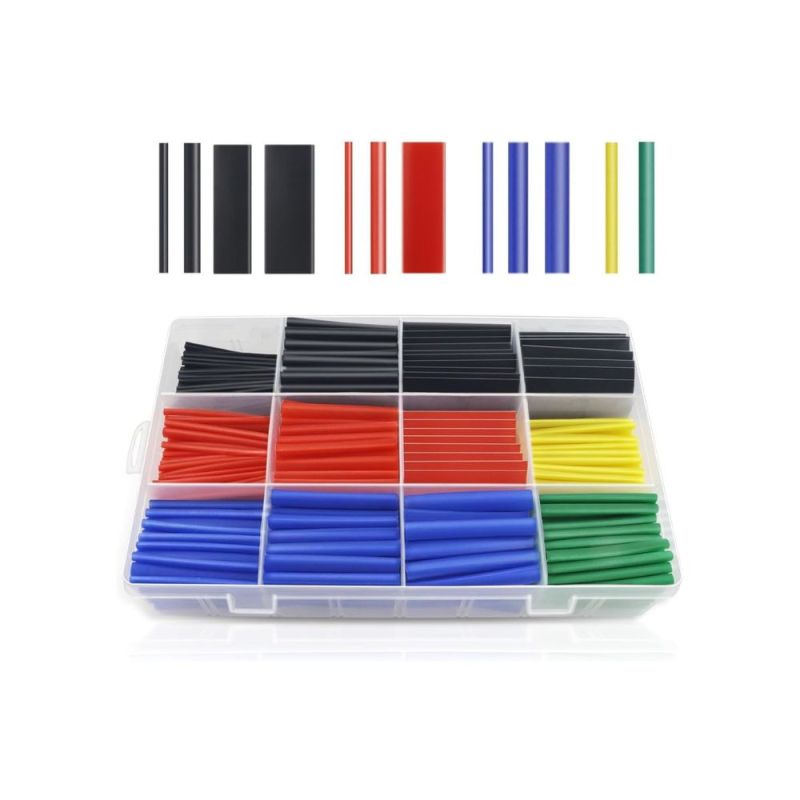560PCS Heat Shrink Tubing 2:1, Electrical Wire Cable Wrap Assortment Electric Insulation Heat Shrink Tube Kit with Box(5 colors/12 Sizes)
