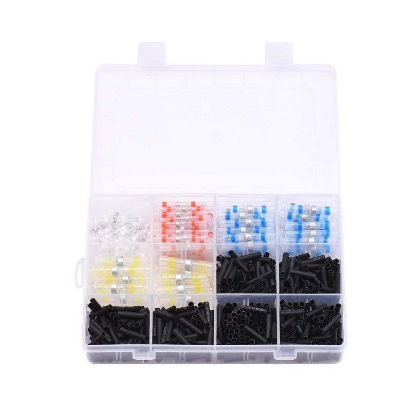 500 Pcs Solder Seal Wire Connectors - Insulated Waterproof Heat Shrink Butt Connector Terminals Electrical Wire Connectors with Case