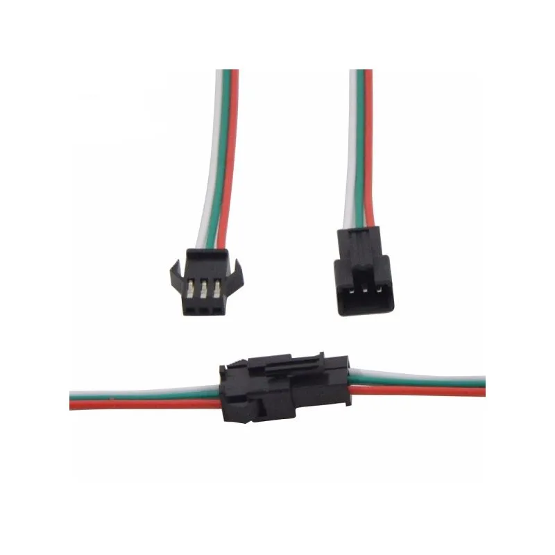 Header Pin Connector Male to Female 3-Wire 10cm JST SM Plug 2.54mm Pitch