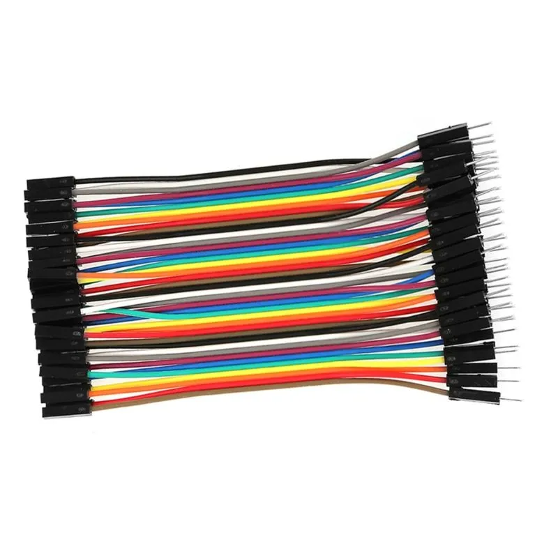Male to Female Jumper Wire 10cm, Set of 40 - Ideal for Prototyping and Breadboard Projects