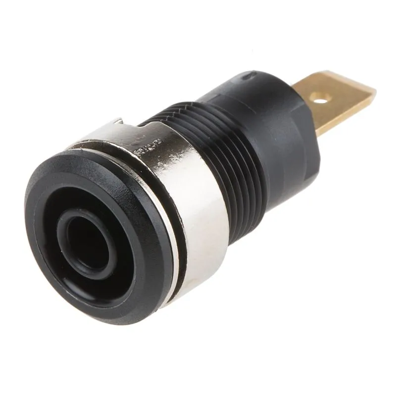 Banana Socket Black Female Panel Mount 4mm Connector 30V 15A