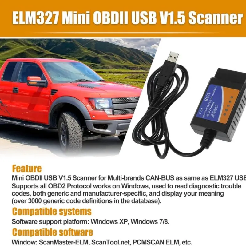 OBDII Interface USB for Car Diagnostic Tool,1.5V