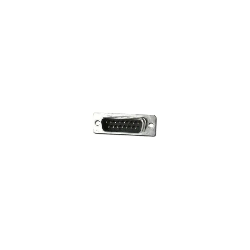 DB15-SP D-Sub Connector, 15-Pin Male Plug, Solder Type, Metal Shell