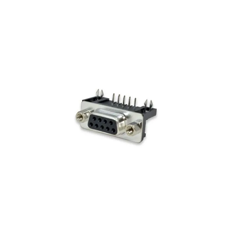 DB9 Female Connector Right Angle PCB Mount D-Sub 9-Pin