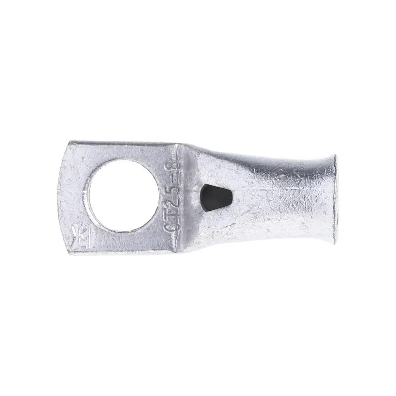 Cable Lug Terminal, 8 mm Hole, for 8–25 mm² Cable, Copper or Aluminum, Crimp Type
