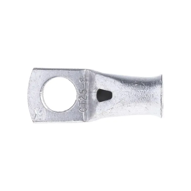 Cable Lug Terminal, 8 mm Hole, for 8–25 mm² Cable, Copper or Aluminum, Crimp Type