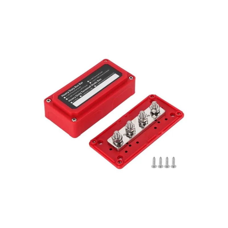 Power Distribution Block Module, Busbar Automotive Box,4X M8,(5/16"),300A
