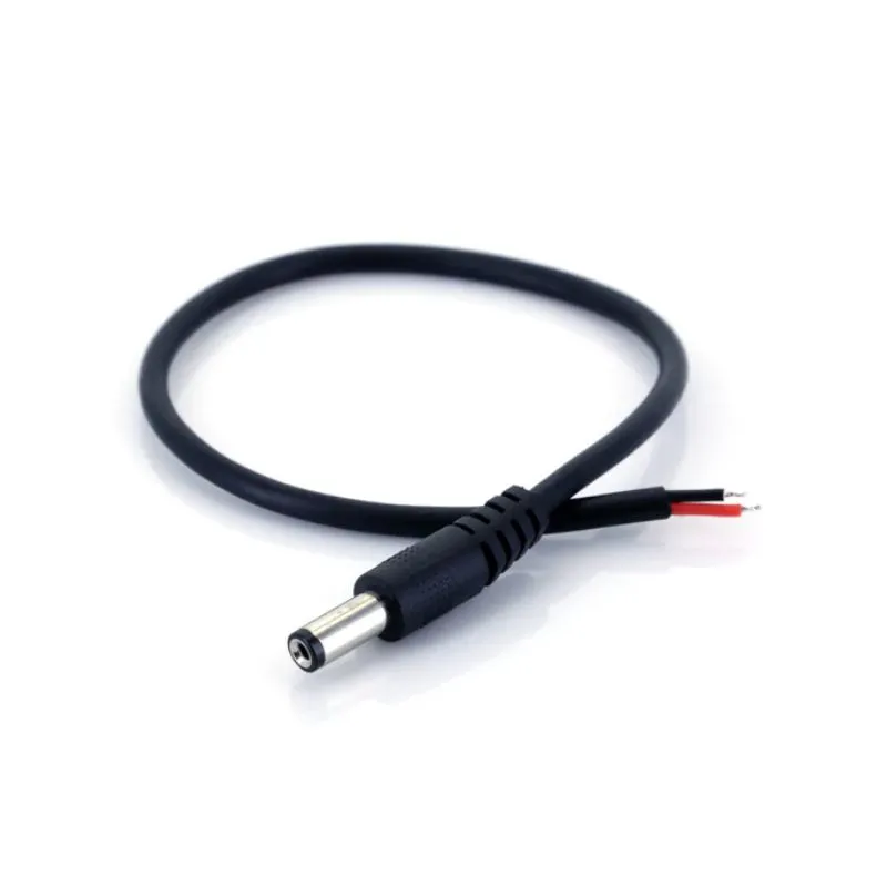 DC Power Connector Male Plug with 20cm Wire Lead 2.1mm x 5.5mm Barrel