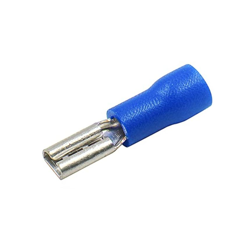 Insulated Spade Connector,22-16 AWG,6.3mm,Blue,Female