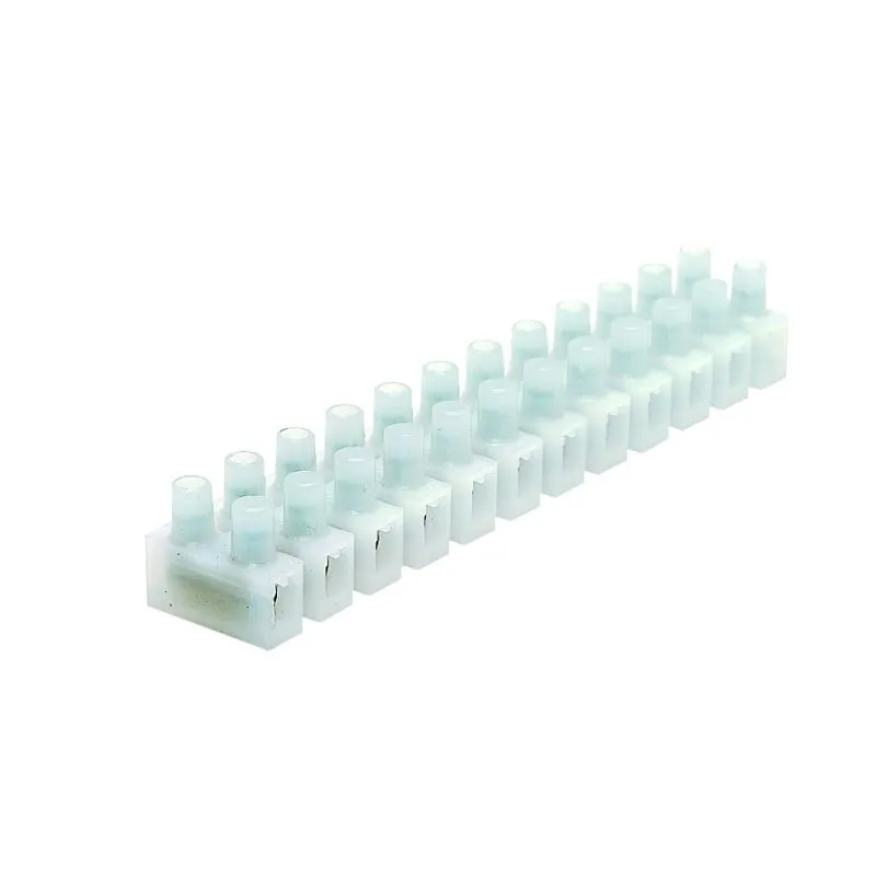 TERMINAL BLOCK 15MM 20A, 12-Way Screw Strip Connector, Modular Insulated Polycarbonate