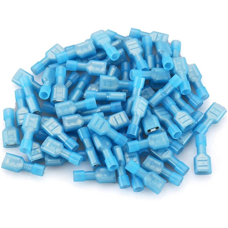 FDFN2-250, Female Disconnect Fully Insulated Terminal, 16-14 AWG 100pcs Blue