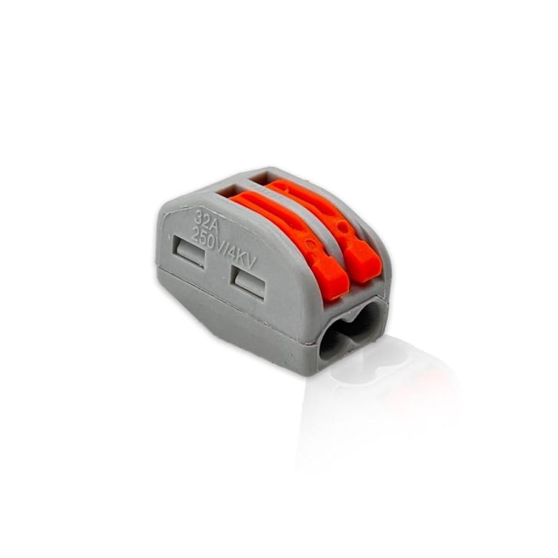 PCT-212 Wire Connector, 2-Pole Push-In Lever Terminal Block, Reusable Quick Splice