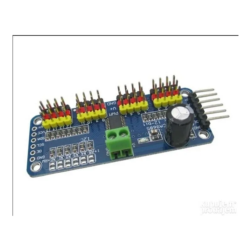 16‑Channel 12‑Bit PWM/Servo Driver Module – I²C Interface, PCA9685, 3.3V/5V Compatible