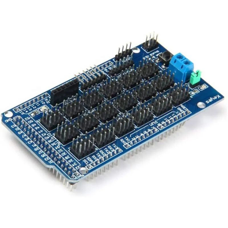 Sensor Shield V2, Expansion Board for Arduino Mega 2560 R3, Supports Servo, I2C, UART, and Analog Modules