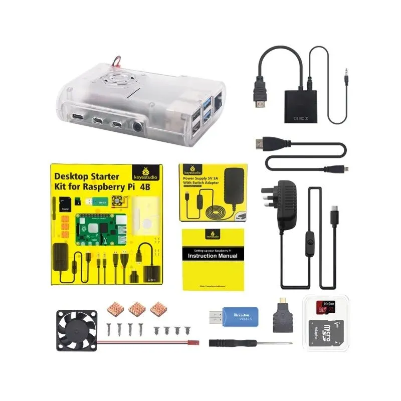 Keyestudio Pi 4B Starter Kit Complete Device Kit For Raspberry Pi 4 (Rpi Board Not Included)