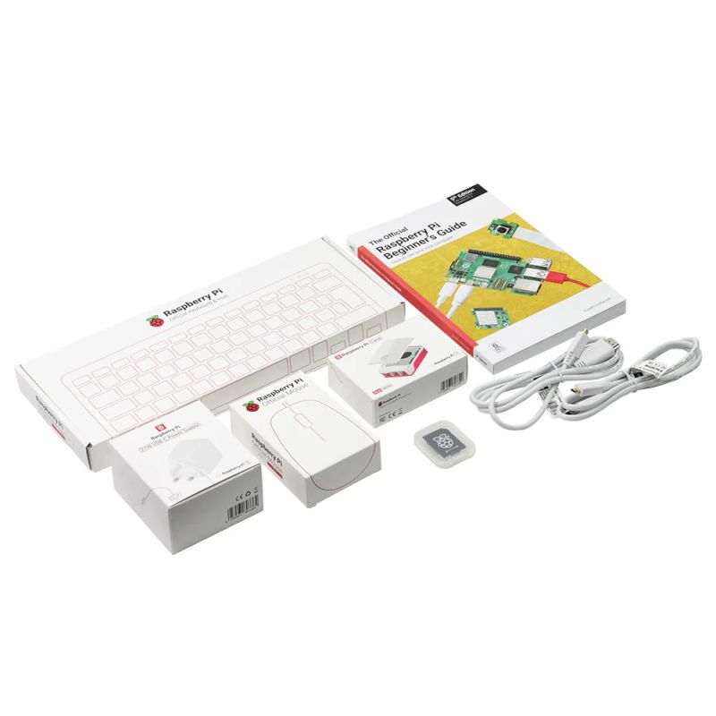Raspberry Pi 5 Desktop Kit (UK Version), Includes Keyboard, Mouse, Power Supply, Cables, microSD, Case, Beginner’s Guide – No Pi Board Included