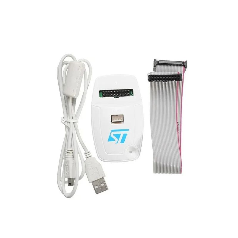 V2, In-Circuit Debugger and Programmer for STM8 and STM32 Microcontrollers, USB Interface with 20-Pin Cable