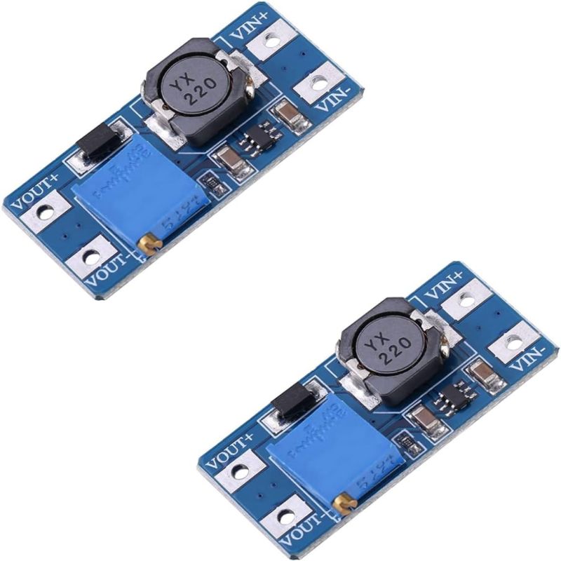 MT3608 DC-DC Step-Up Converter Module, Adjustable 2A Boost Power Supply, 2V–24V Input to 5V–28V Output