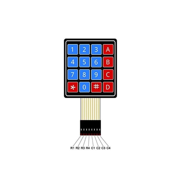 4x4 16-Key Matrix Keypad Module - Membrane Switch, Arduino Compatible