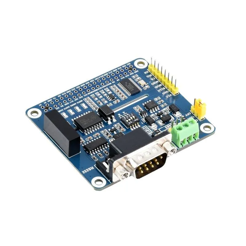 Isolated RS485 RS232 HAT for Raspberry Pi, SPI-Controlled Serial Expansion Board with Opto-Isolation and ESD Protection