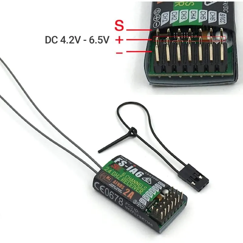 FlySky FS-i6 2.4GHz 6CH PPM RC Transmitter with FS-iA6B Receiver, Digital Radio Control System for Drones, Helicopters, and Fixed-Wing Aircraft