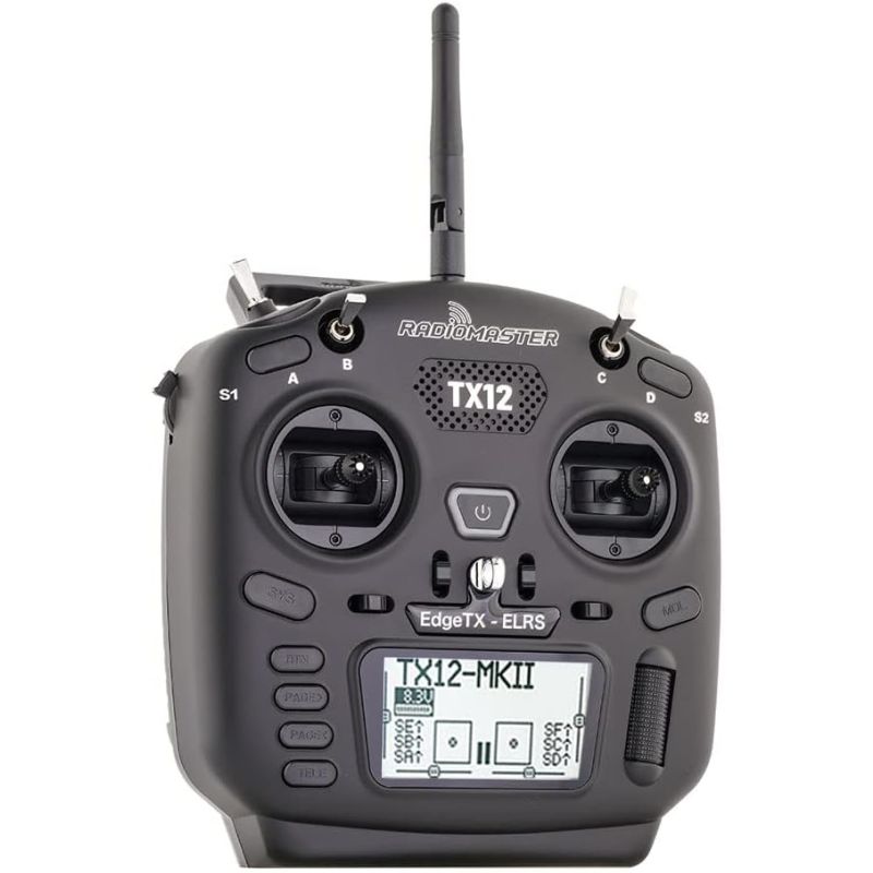 Radiomaster TX12 MKII 2.4GHz ExpressLRS EdgeTX Transmitter with RP1 Nano Receiver Compact Controller for FPV Drones and RC Aircraft