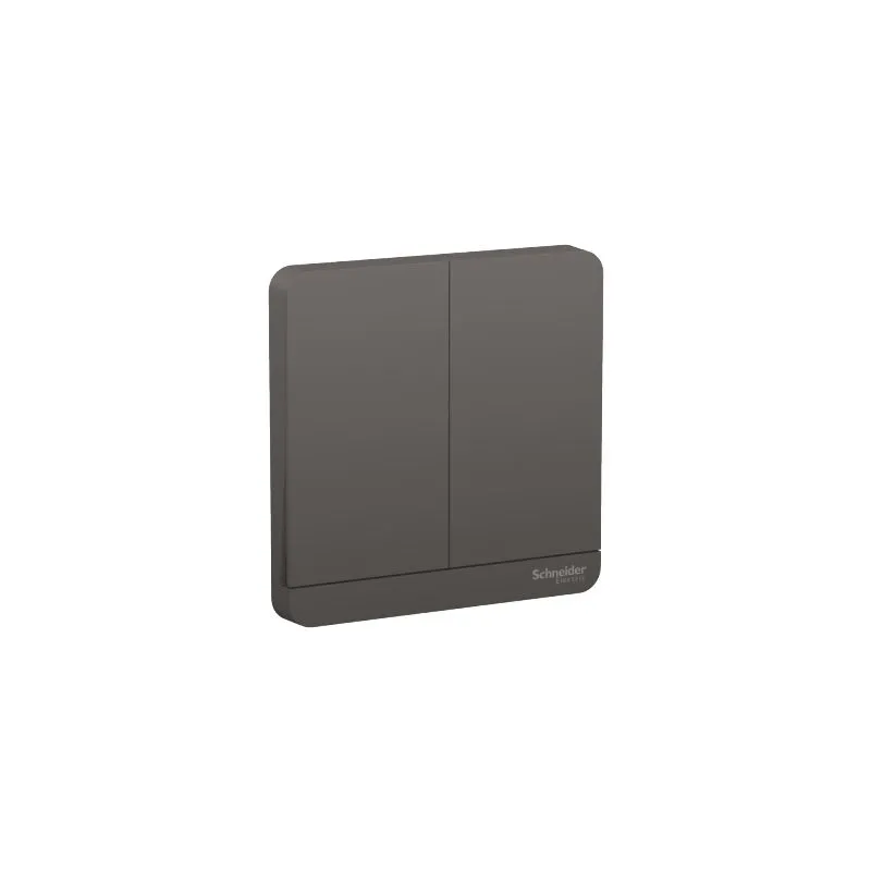 Schneider Electric AvatarOn 16AX 250V 2-Gang 1-Way Switch – Dark Grey