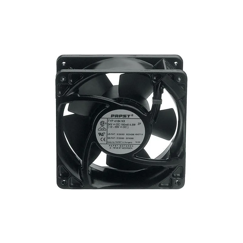 4184NGX EBM PAPST DC Fan Axial Sintec-Sleeve Bearing 24V 12V to 31.5V 94.17CFM 44dB 119 X 119 X 38mm