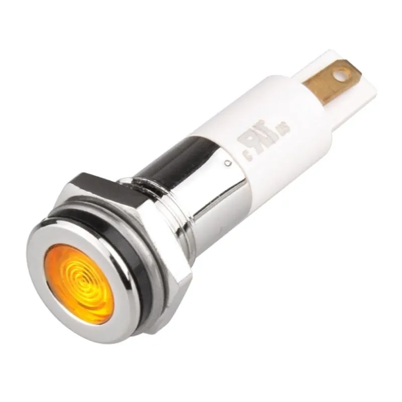 Indicator 10mm Yellow 12V, LED Signal Lamp, High Brightness