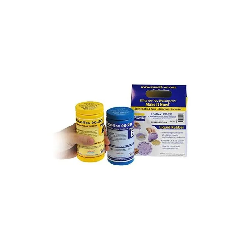 Ecoflex 00-20 Fast-Trial Kit Packing 0.90kg kit (1 Pint A(0.45Kgs) + 1 Pint B(0.45Kgs)) Mix Ratio 1A 1B by Volume Colour Translucent Pot life 20 mins Short Hardness 00-20