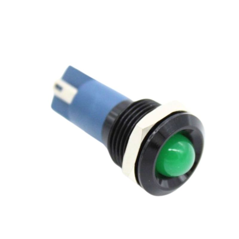 8mm LED Indicator Light, 24VDC, Green, Panel Mount