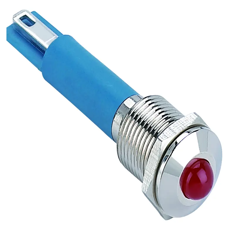 GQ8T-D/Y/R/24V/N ,8mm Red LED Indicator - 24V DC, IP Rating, Metal Body